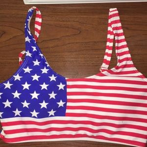 Red,white, blue bathing suit top